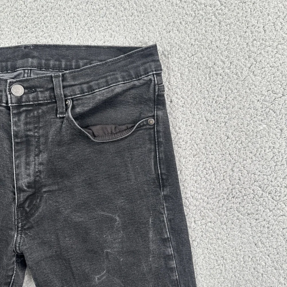 Levi's 511 Premium Big E Jeans Men 34x36 Black Dark Wash Slim Fit Taper Stretch